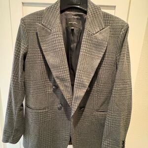 Banana Republic Gray & Black Houndstooth Blazer